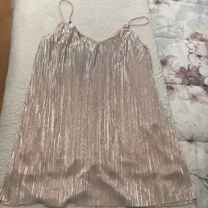 Pink metallic pleated dress (Never Worn)